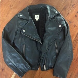 GAP Girls Faux-Leather Moto jacket size medium kids